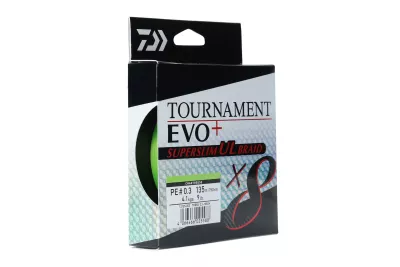 DAIWA Tournament X8 Braid EVO+ SUPERSLIM UL chartreuse 4.10kg 135m — 135 PE 0.30 chartreuse