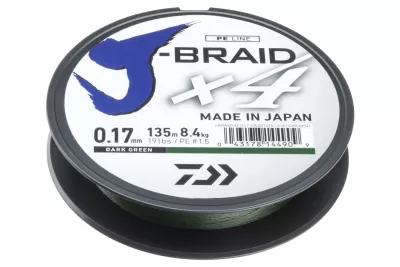 DAIWA J-Braid X4 gelb 0.07mm 2.60kg 135m — 135 dark-green 0.25