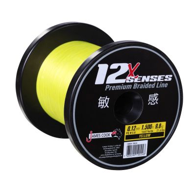 James Cook 12X Senses Premium Braid 0,20mm 1500m yellow 16,8kg geflochten — 1500 yellow 0.20