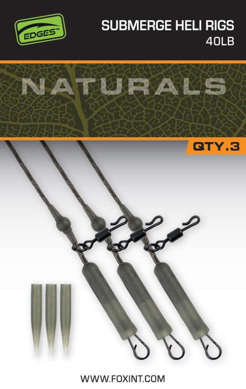 FOX Edges Kwik Change lead clip Tubing Rigs — 40 Submerged Heli Rigs