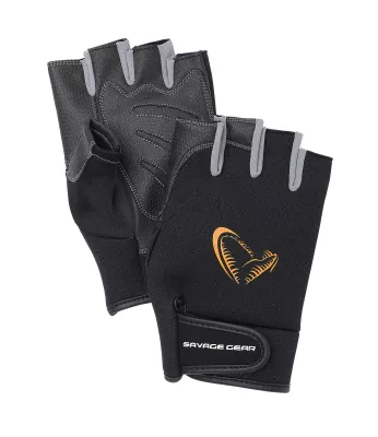 SAVAGE-GEAR Neoprene Half Finger M Black — M Black