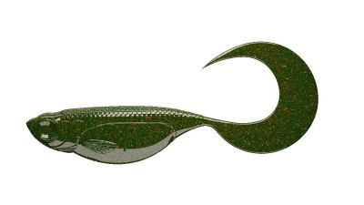 LIBRA LURES Embrion Twist Tail 75 Fish 011-Hot Orange 10st, Forellenköder, schwimmend und aromatisiert — 4.50 Motor Oil Green Fish