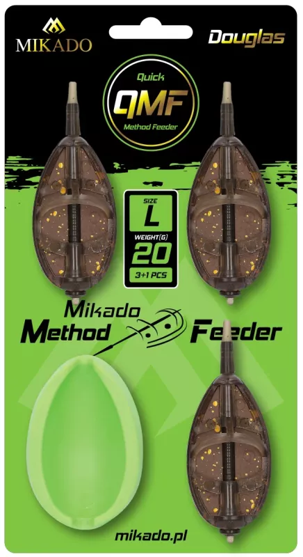 MIKADO Feeder - Method Feeder Douglas Q.M.F. Set XL Komplet - 2X30g — 1 + 3 L mix
