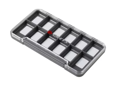GREYS Slim Waterproof Fly Box Dry/Wet Flies — 12 Compartments