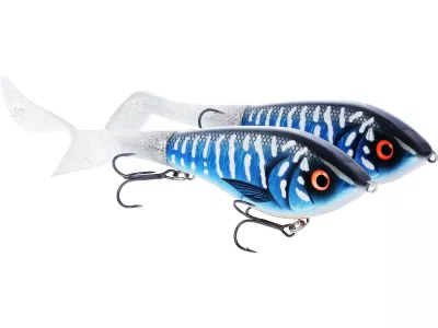 Westin Swim Tail 12cm 62g Suspending Real Roach 1 Body 2 Tails — 12.0 3D Motoroil Blood