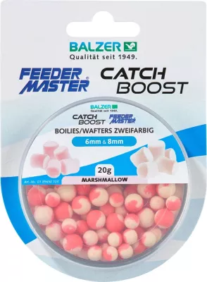 BALZER Zweifarbige Boilies (Wafter) 10mm und 12mm gemischt Pink-weiss-Marshmellow — S Marshmellow