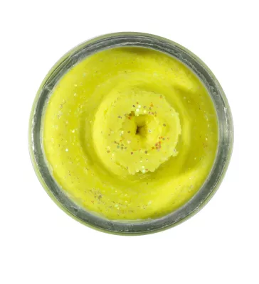 BERKLEY PowerBait Natural Glitter Trout Dough Fish Pellet Glitter — Sunshine Yellow Glitter Liver