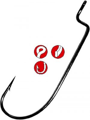 GAMAKATSU Hook Worm 34 2 SPR Black — 2/0