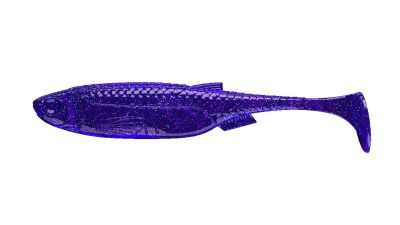 LIBRA LURES Kraken Shad 75 Fish 020-Electro 8st, Forellenköder, schwimmend und aromatisiert — 5.00 Purple Glitter Fish