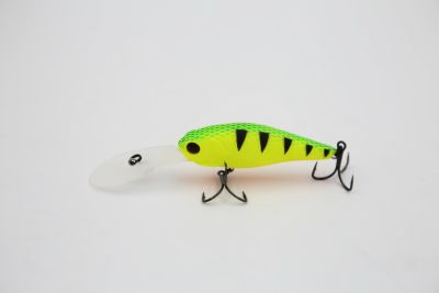 TAIPAN Diving Shad Chrome Black 62mm — 6.20 Chartreuse Perch
