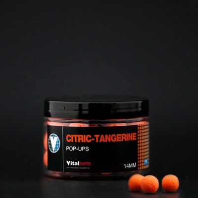 VITALBAITS Pop-ups STRAWBERRY NUTTY 14 mm Washed Out Pink 50 gr. — 14.0 Citric-Tangerine