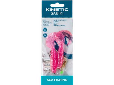 KINETIC Sabiki Twister XL Tail #8/0 Blue/Silver Dorschvorfach — 8/0 Pink-Silver