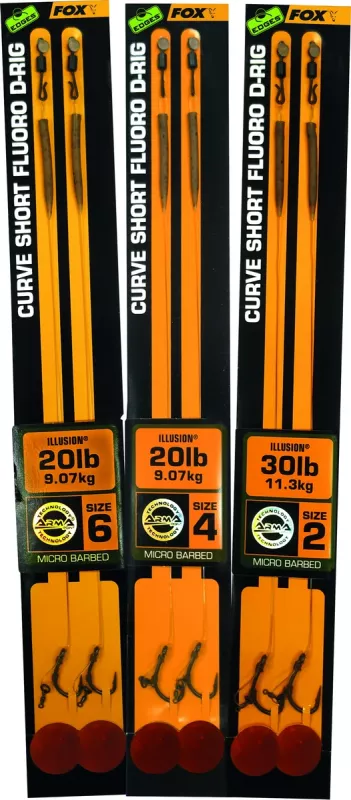 FOX Edges Curve Short Fluoro D-Rig 4 - 20lb Illusion x 2 — 2