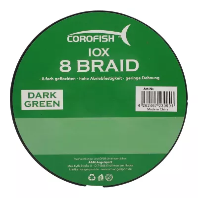 COROFISH IOX 8 Braid 0.13mm Yellow 500m 8.50kg — 500 dark green 0.13