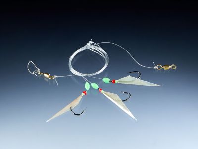 BALZER Cod-/Coalfish System, echte Fischhaut, mit 3 Haken, 3/0 1st — 7/0