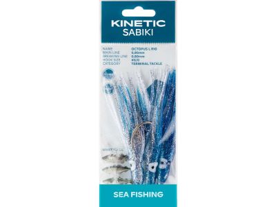 KINETIC Sabiki Octopus L #6/0 Pink/Glow Dorschvorfach — 6/0 blau-rot