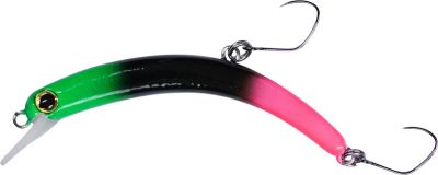 BALZER Forellen Wobbler PEACHY Black Albino, 5,7cm sinkend 1st — 5.70 Grün/Schwarz/Pink