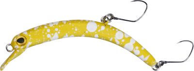 BALZER Forellen Wobbler PEACHY Black Albino, 5,7cm sinkend 1st — 5.70 yellow pellet