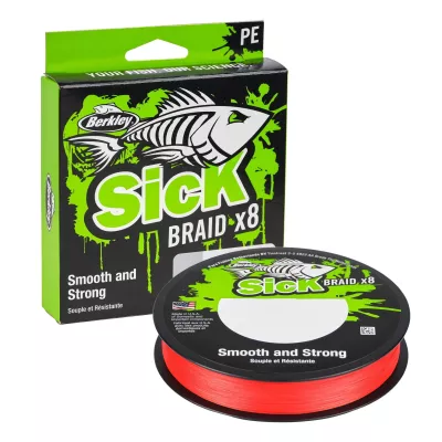 BERKLEY Sick Braid 8X Black 0.19mm 150m 18kg — 150 Red 0.19