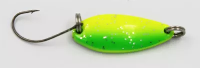 EFT Trout Dipper Spoon 3.5g red green glitter — green yellow glitter 3.50